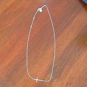 Stella and Dot adjustable sterling silver cross necklace